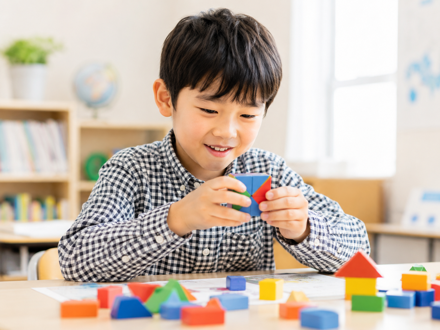 パズルに取り組む子ども
